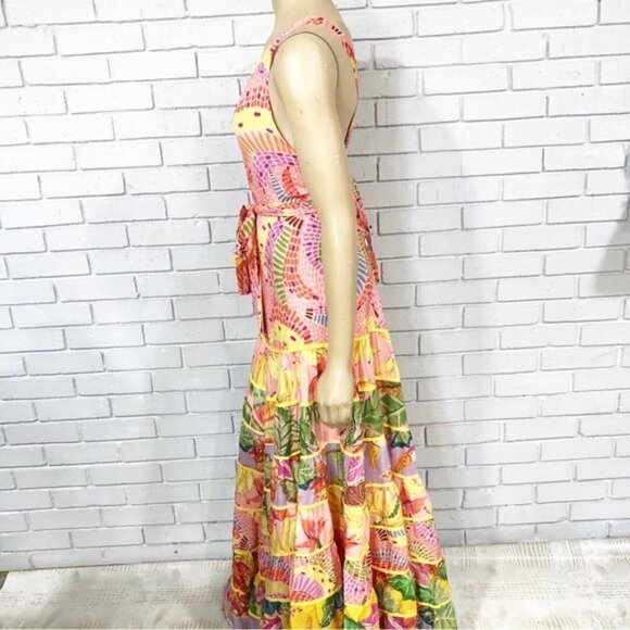 Farm Rio Women’s Mixed Prints Tiered Maxi Dress - Size Large - Picture 3 of 15